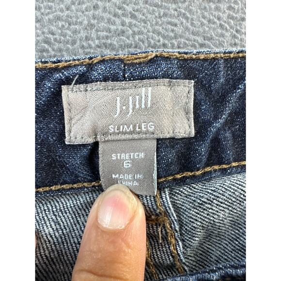 J. Jill JEAN LOT of 2 Women's Size 6‎ Blue Dark Wash Denim Slim Leg & Skinny - Picture 7 of 11